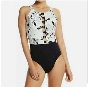 Holly High-Neck Panel One-Piece Swimsuit